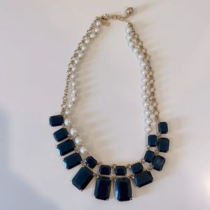 New Kate Spade chic pearl gem blue jewel necklace
